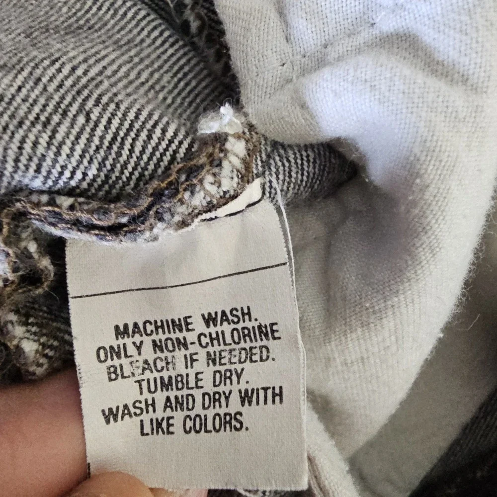 Vintage 80s Levi's 501-0658 Jeans 36x34 (34x33) Charcoal Button Fly Straight USA